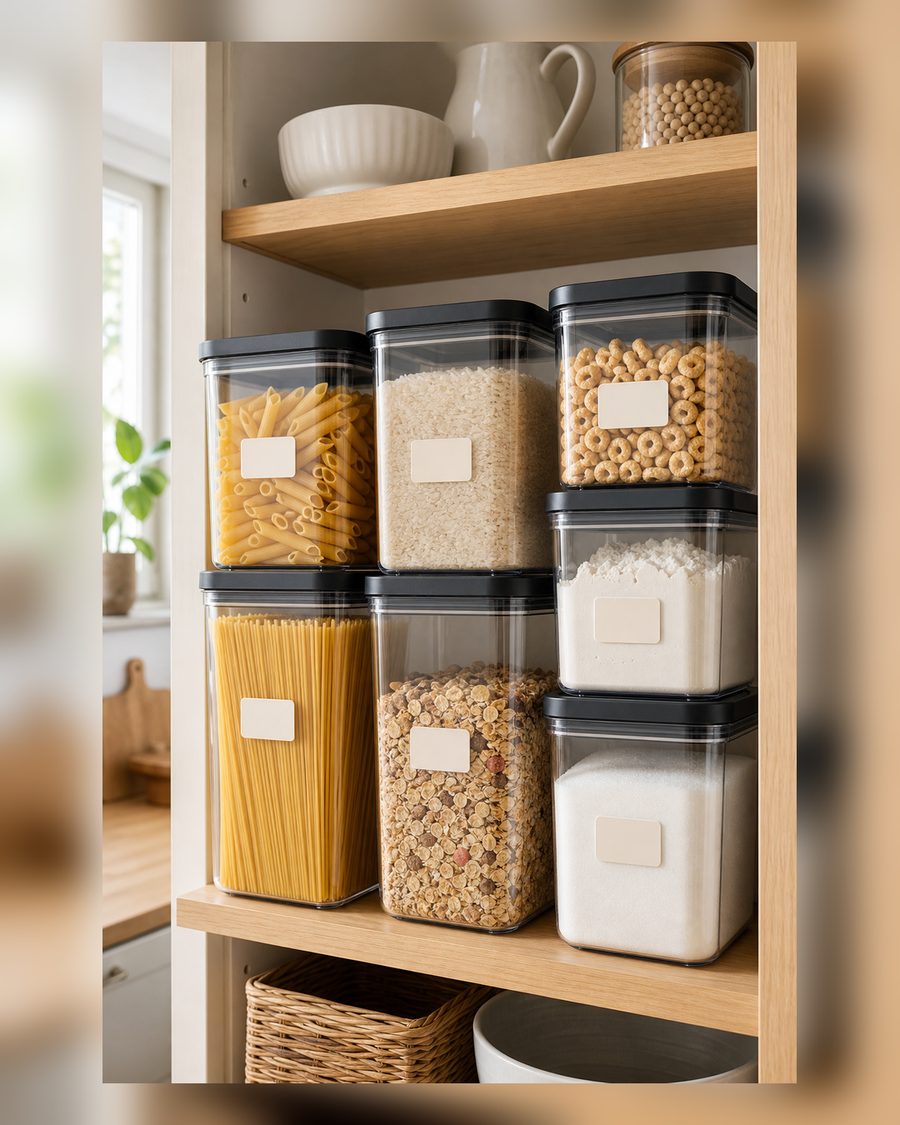 GoMaihe 24er Set Vorratsdosen mit Deckel Luftdicht: Frischhaltedosen mit Etiketten & Marker | Aufbewahrungsbox Küche für Müsli, Mehl, Cornflakes und Zucker | BPA-FREI | Spülmaschinenfes