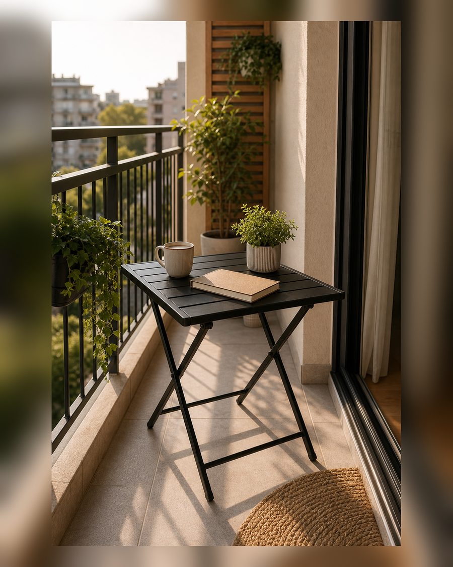 VILLEY Aluminium Klapptisch mit Tragetasche, 70 * 70 * 78cm | klappbarer Campingtisch aus Alu, Faltbarer Balkontisch, Gartentisch für Picknick, Camping und Strand im Freien